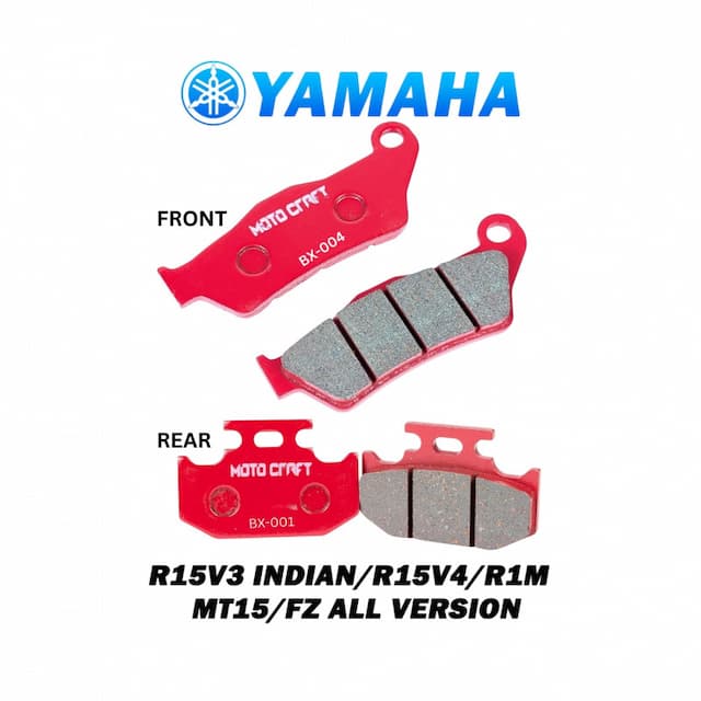 MOTO CRAFT Rear and Front Brake Pad for Yamaha R15 v3 Indian/ R15 v4/ R1M/ MT15/ FZ All Version + Lock Free
